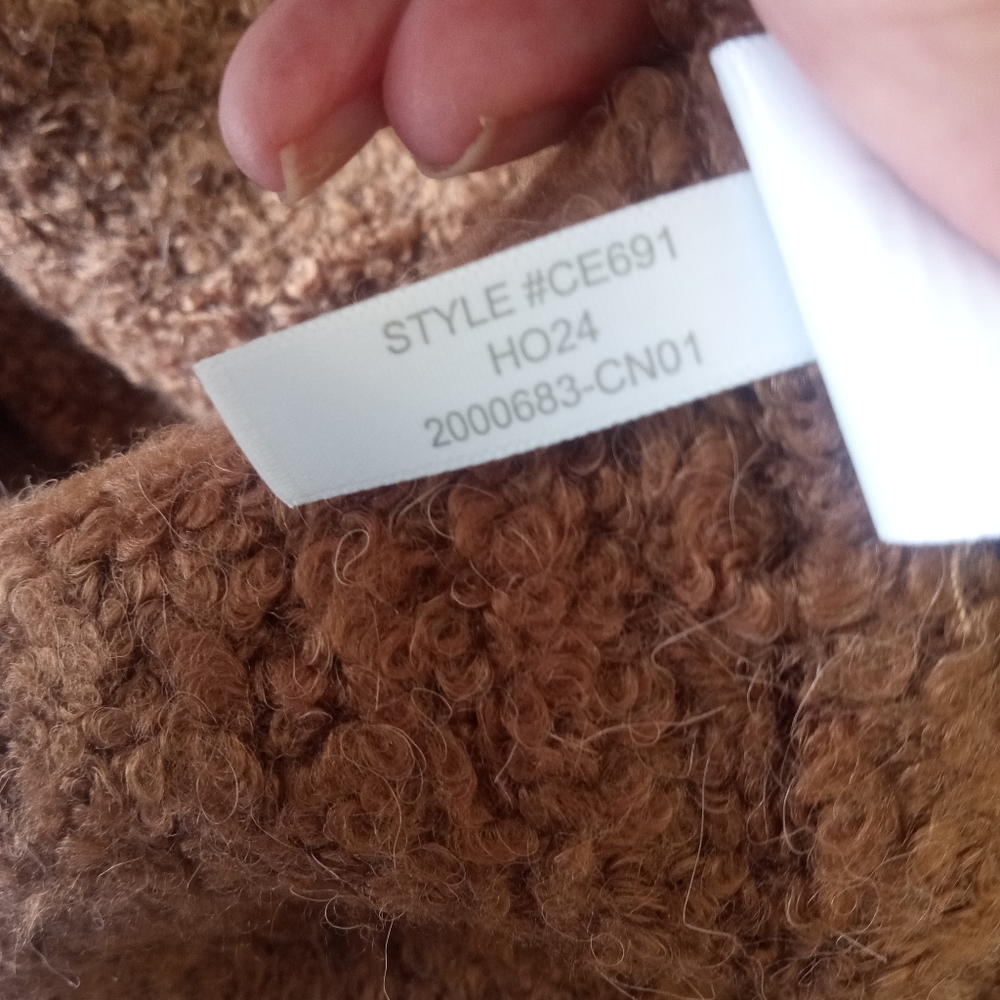 J. CREW Soft Yarn Boucle Turtleneck Sweater In Caramel Brown | M - Picture 7 of 8